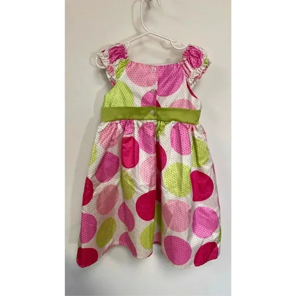 Vintage Blueberi Boulevard Little Girls 4T Polka Dot Tutu Easter Dress Wrap‎ Tie